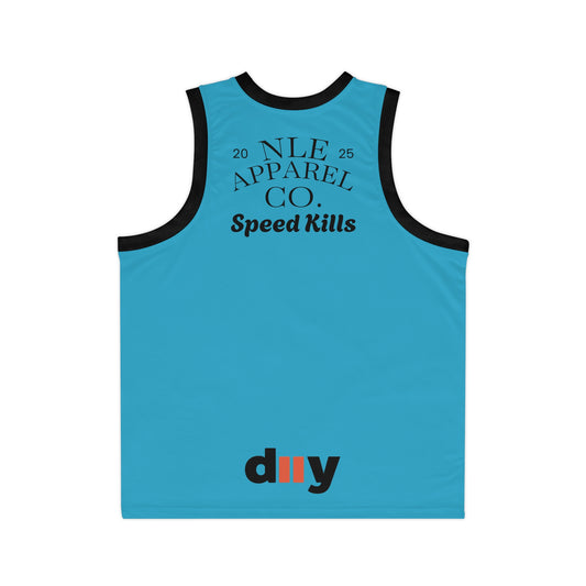 NLE Apparel Co. Jersey (Turquoise) - Unisex Basketball Jersey with Grim Reaper Design, Streetwear, Sports Apparel, Gift for Athletes, Casual Wear, Halloween, Halloween Costume