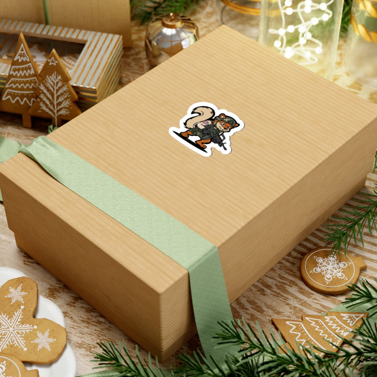 (Limited Edition) Military Squirrel - Kiss-Cut Stickers | Cute Animal Decal for Laptops, Water Bottles, and Bullet Journals, Unique Gifts for Veterans