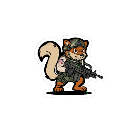 (Limited Edition) Military Squirrel - Kiss-Cut Stickers | Cute Animal Decal for Laptops, Water Bottles, and Bullet Journals, Unique Gifts for Veterans