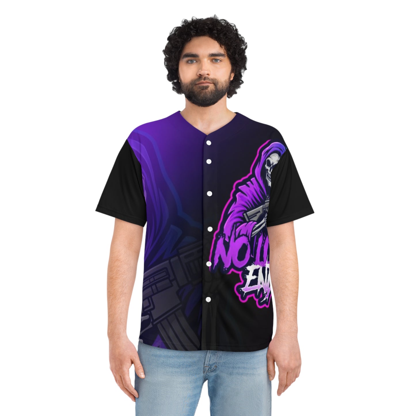 Men's Graphic Baseball Jersey - Edgy Streetwear, Unique Gift, Casual Wear, Game Day Apparel, Anime-Inspired Fashion