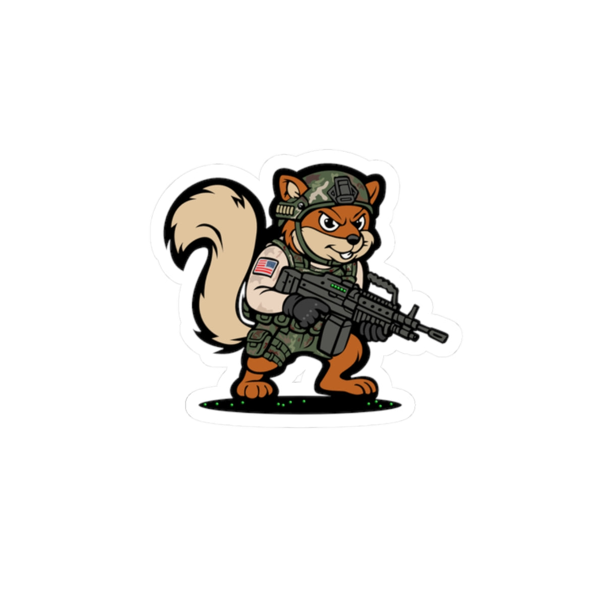 (Limited Edition) Military Squirrel - Kiss-Cut Stickers | Cute Animal Decal for Laptops, Water Bottles, and Bullet Journals, Unique Gifts for Veterans