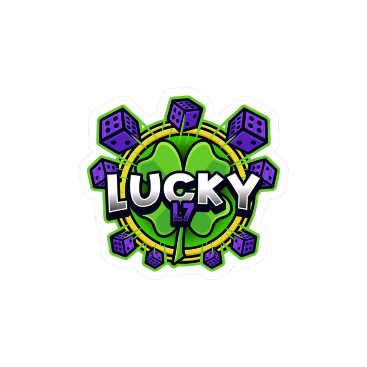 Lucky L7 Logo Sticker | Good Luck Stickers for Gamers | Fun Vinyl Decals for Laptops, Water Bottles, Scrapbooking, Gifts