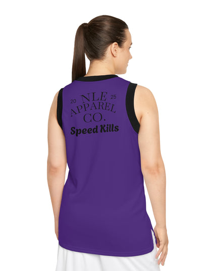 NLE Apparel Co. Jersey (Purple) - Unisex Basketball Jersey with Grim Reaper Design, Streetwear, Sports Apparel, Gift for Athletes, Casual Wear, Halloween, Halloween Costume