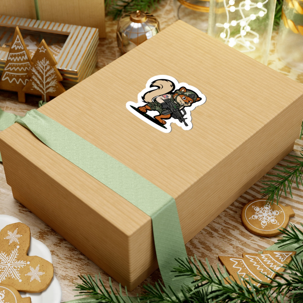 (Limited Edition) Military Squirrel - Kiss-Cut Stickers | Cute Animal Decal for Laptops, Water Bottles, and Bullet Journals, Unique Gifts for Veterans
