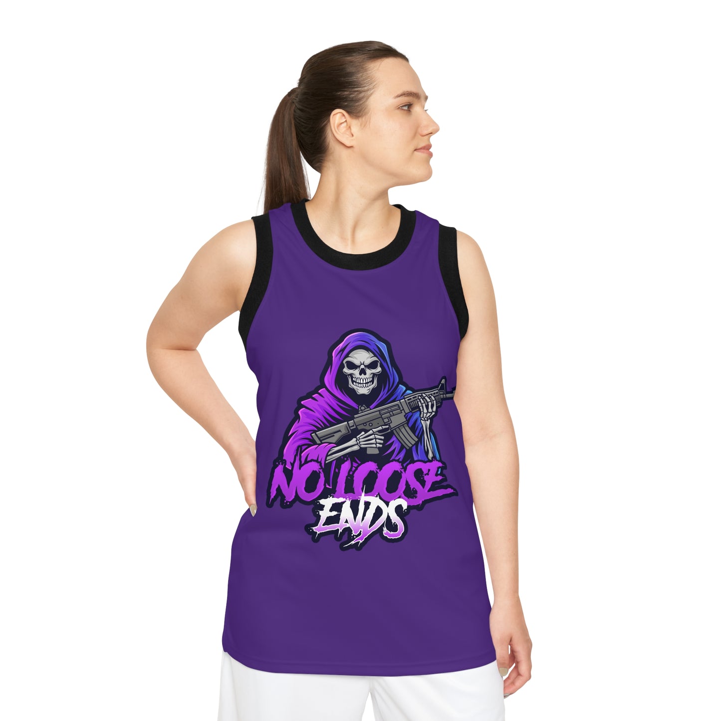 NLE Apparel Co. Jersey (Purple) - Unisex Basketball Jersey with Grim Reaper Design, Streetwear, Sports Apparel, Gift for Athletes, Casual Wear, Halloween, Halloween Costume