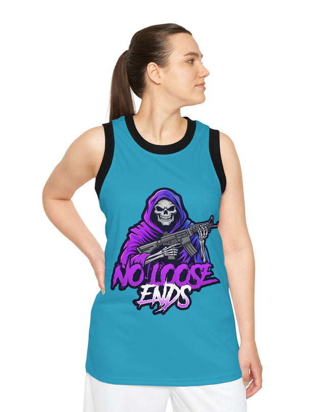 NLE Apparel Co. Jersey (Turquoise) - Unisex Basketball Jersey with Grim Reaper Design, Streetwear, Sports Apparel, Gift for Athletes, Casual Wear, Halloween, Halloween Costume
