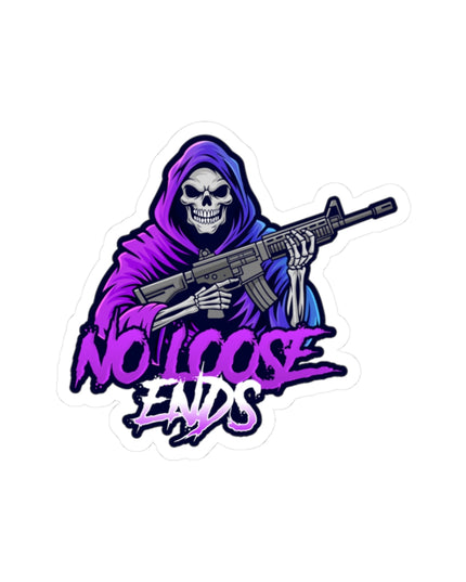 NLE- Grim Reaper Kiss-Cut Stickers, Edgy Decor for Laptops, Water Bottles, Party Favors, Halloween Gifts, No Loose Ends Art