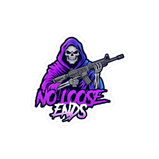 NLE- Grim Reaper Kiss-Cut Stickers, Edgy Decor for Laptops, Water Bottles, Party Favors, Halloween Gifts, No Loose Ends Art