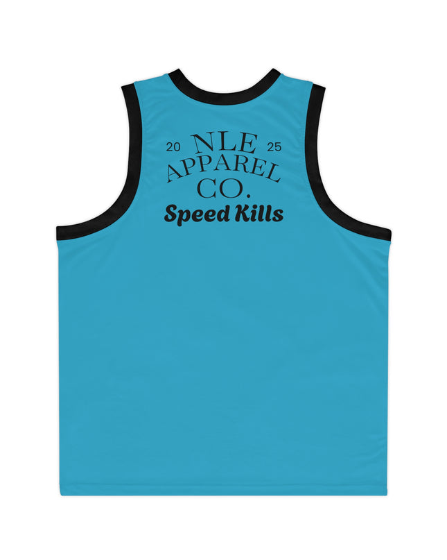 NLE Apparel Co. Jersey (Turquoise) - Unisex Basketball Jersey with Grim Reaper Design, Streetwear, Sports Apparel, Gift for Athletes, Casual Wear, Halloween, Halloween Costume