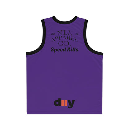 NLE Apparel Co. Jersey (Purple) - Unisex Basketball Jersey with Grim Reaper Design, Streetwear, Sports Apparel, Gift for Athletes, Casual Wear, Halloween, Halloween Costume