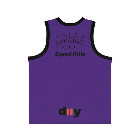 NLE Apparel Co. Jersey (Purple) - Unisex Basketball Jersey with Grim Reaper Design, Streetwear, Sports Apparel, Gift for Athletes, Casual Wear, Halloween, Halloween Costume