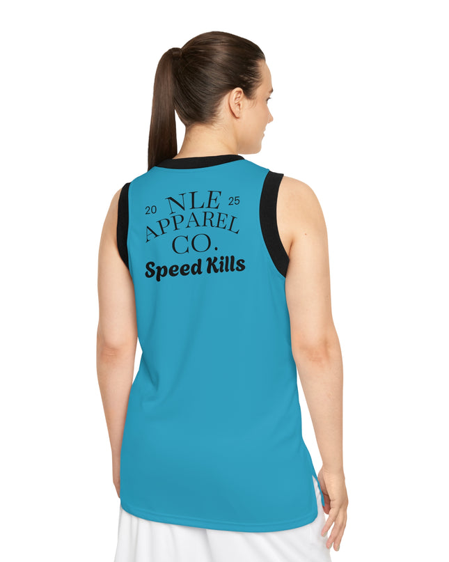 NLE Apparel Co. Jersey (Turquoise) - Unisex Basketball Jersey with Grim Reaper Design, Streetwear, Sports Apparel, Gift for Athletes, Casual Wear, Halloween, Halloween Costume