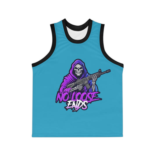 NLE Apparel Co. Jersey (Turquoise) - Unisex Basketball Jersey with Grim Reaper Design, Streetwear, Sports Apparel, Gift for Athletes, Casual Wear, Halloween, Halloween Costume