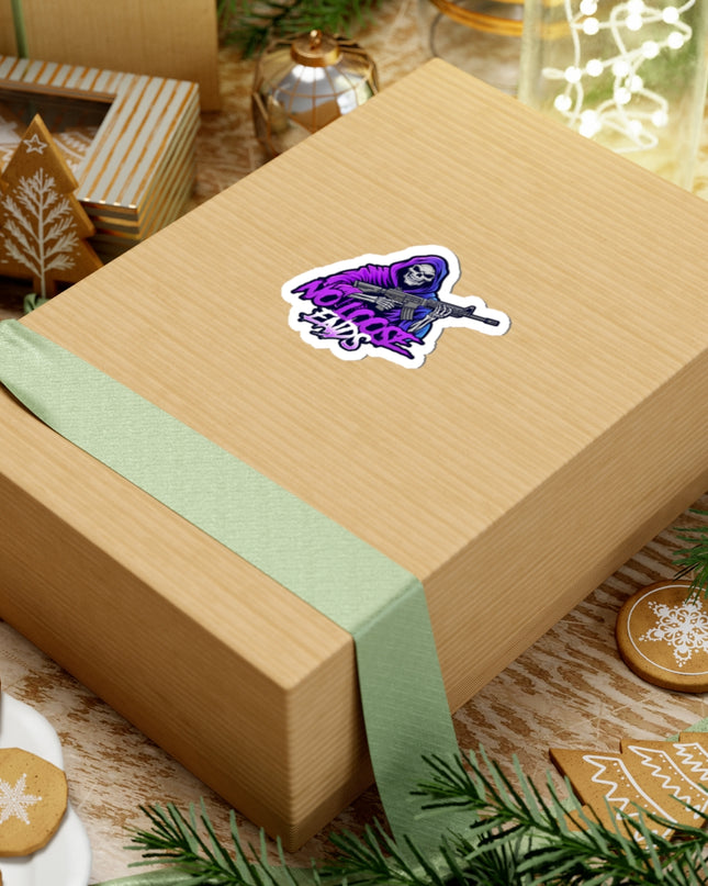 NLE- Grim Reaper Kiss-Cut Stickers, Edgy Decor for Laptops, Water Bottles, Party Favors, Halloween Gifts, No Loose Ends Art