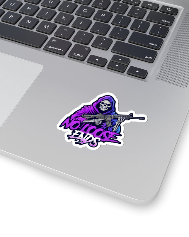 NLE- Grim Reaper Kiss-Cut Stickers, Edgy Decor for Laptops, Water Bottles, Party Favors, Halloween Gifts, No Loose Ends Art