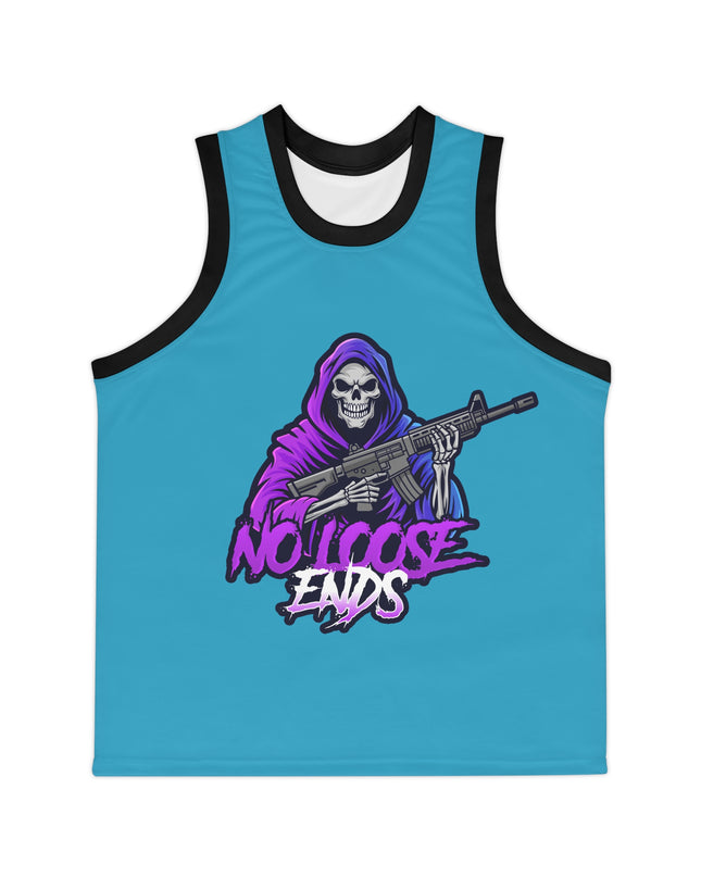 NLE Apparel Co. Jersey (Turquoise) - Unisex Basketball Jersey with Grim Reaper Design, Streetwear, Sports Apparel, Gift for Athletes, Casual Wear, Halloween, Halloween Costume