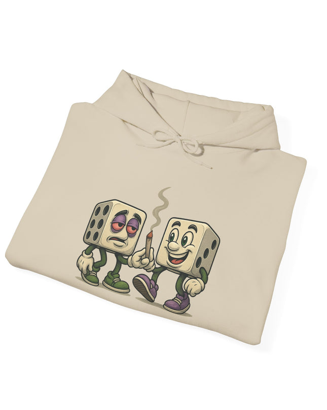 Dice Buddies Hoodie – Cute Smoking Dice Graphic Hooded Sweatshirt