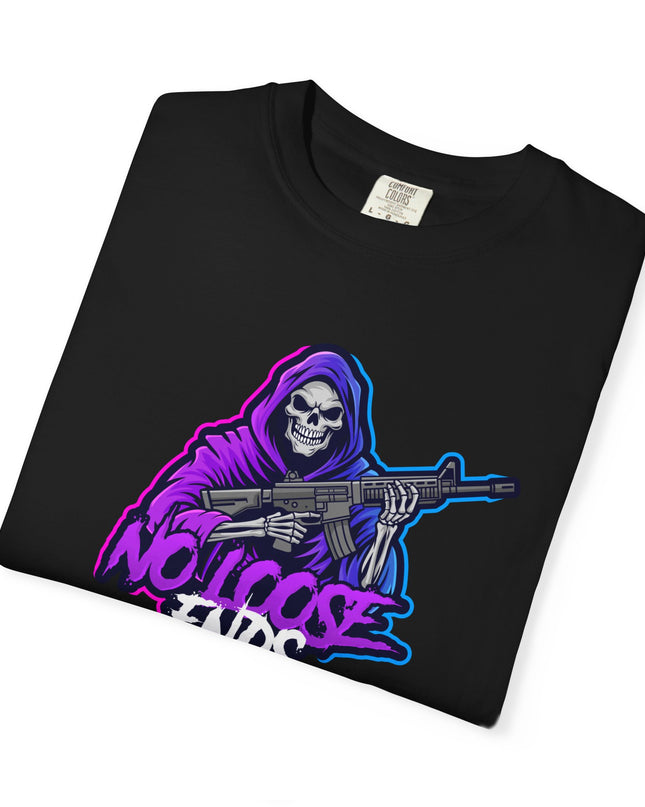 NLE First edition - Unisex Garment-Dyed T-shirt with Grim Reaper Design, Trendy Graphic Tee, Perfect Gift, Halloween Apparel, Casual Style