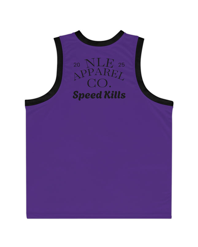 NLE Apparel Co. Jersey (Purple) - Unisex Basketball Jersey with Grim Reaper Design, Streetwear, Sports Apparel, Gift for Athletes, Casual Wear, Halloween, Halloween Costume